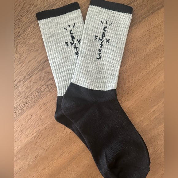 🌵🌵 CACTUS JACK Travis Scott Socks • Gray Black • Size Large • Brand New - Picture 1 of 4